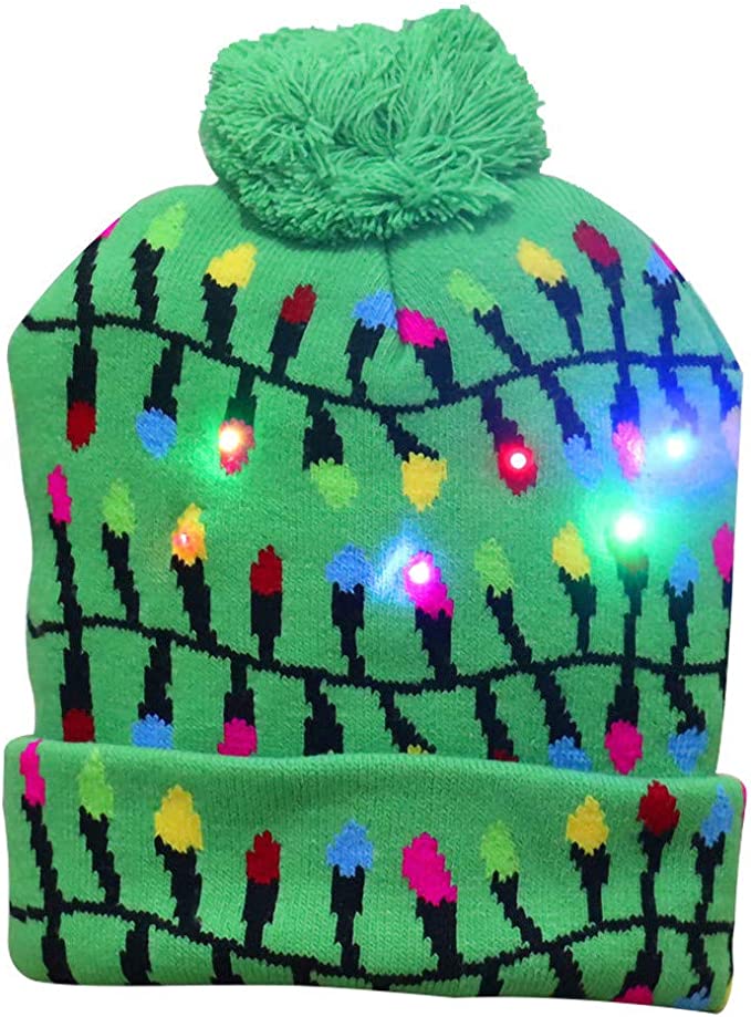 Čepice s LED světýlky Vánoční