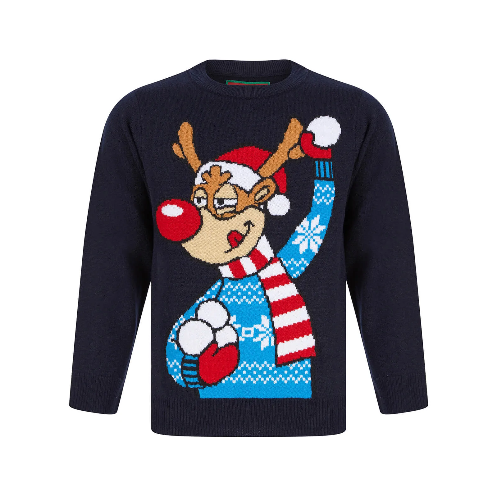 Vánoční svetr s Rudolfem tmavě modrý