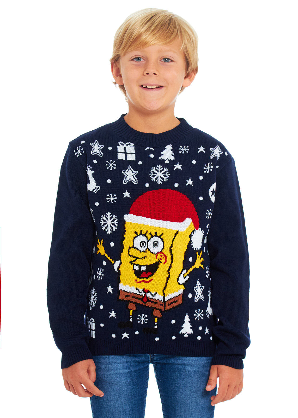 Dětský vánoční svetr Spongebob modrý