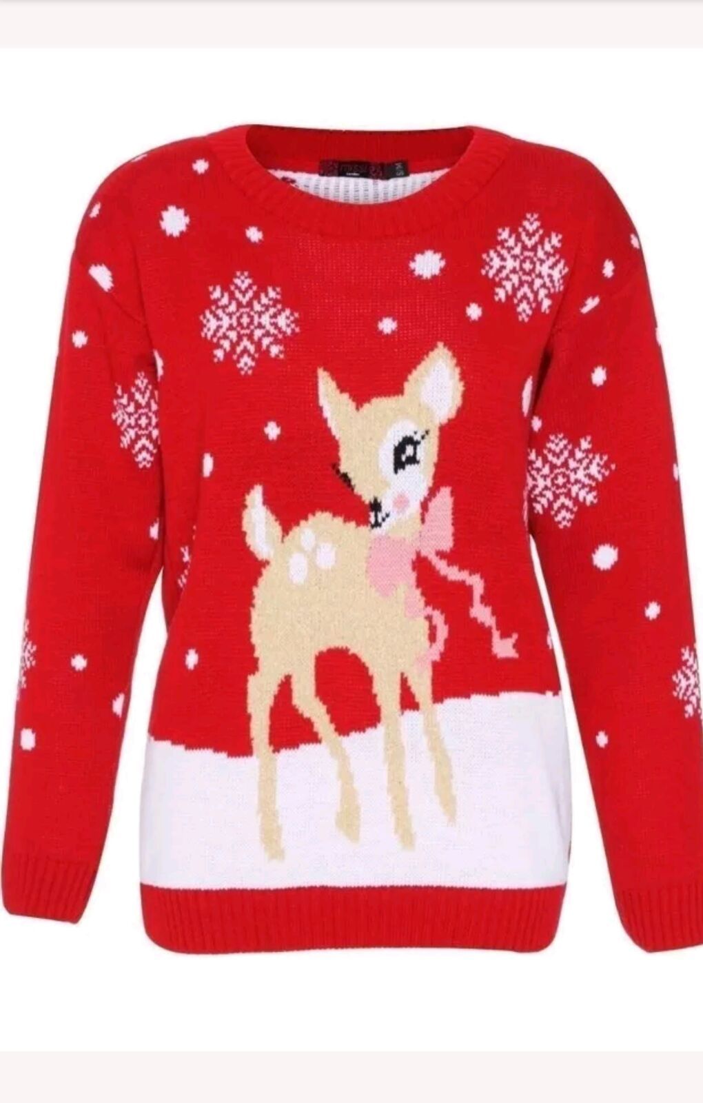Vánoční svetr Bambi červený  