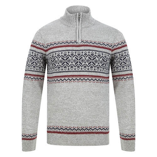 Pánský svetr s norským vzorem šedý