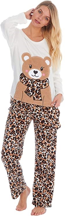 Teddy dámské fleecové pyžamo s maskou na spaní