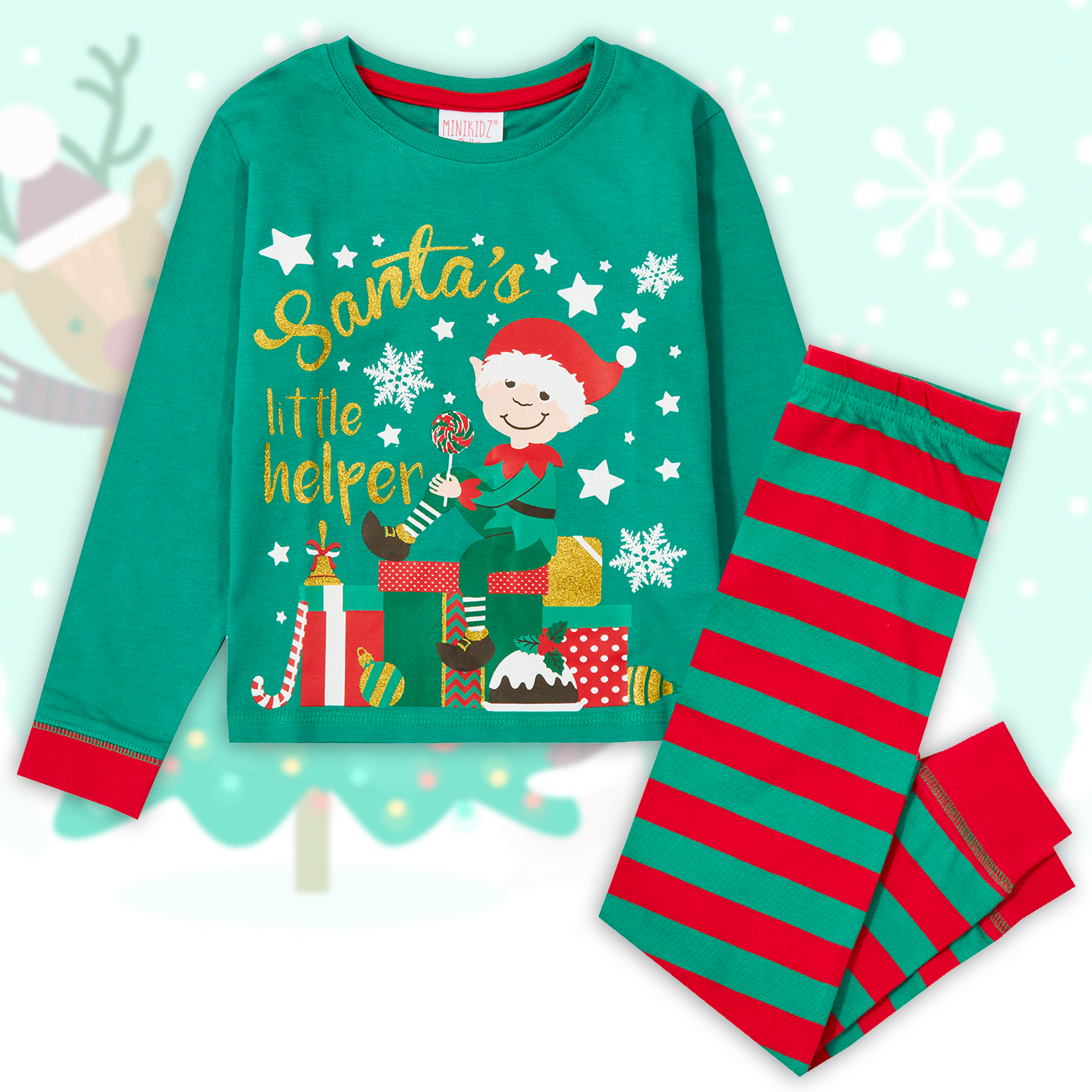 Elf dětské vánoční pyžamo