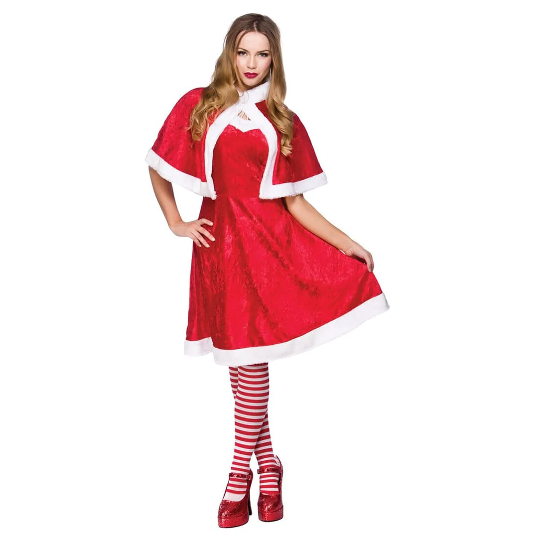 Miss Santa dámské šatičky s pelerínkou