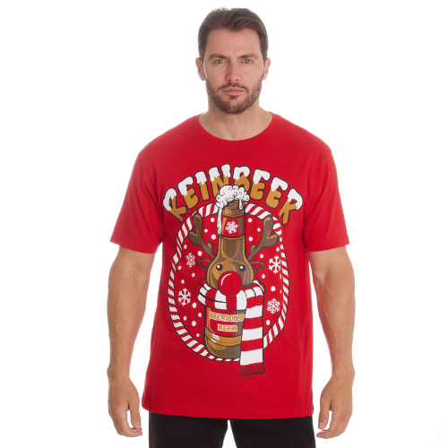 Reinbeer pánské vánoční tričko + Santa čepice 