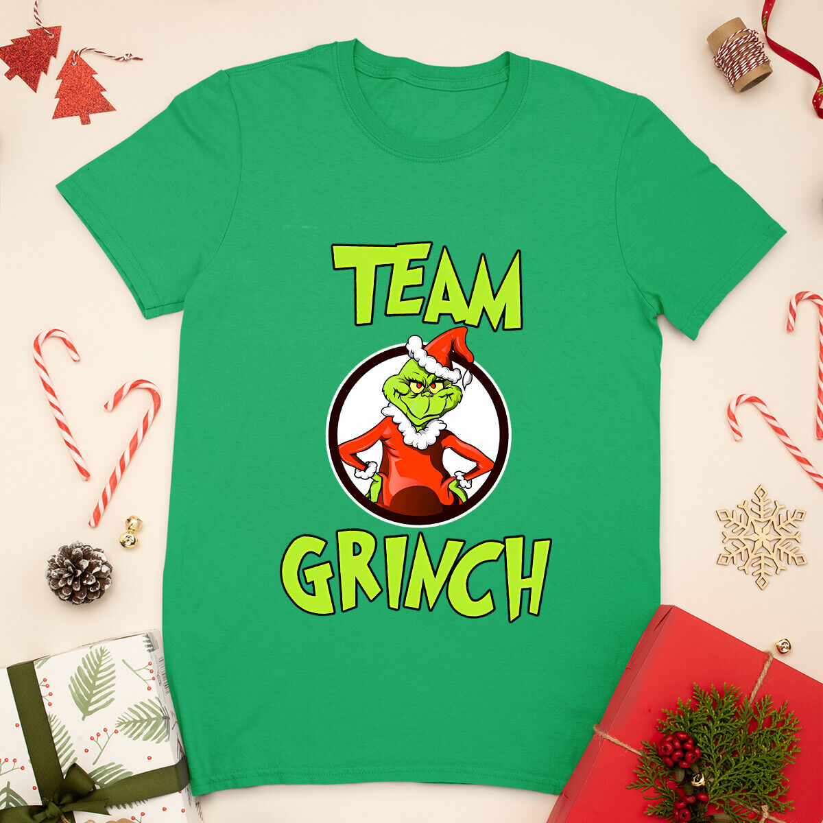 Grinch team vánoční tričko dámské zelené