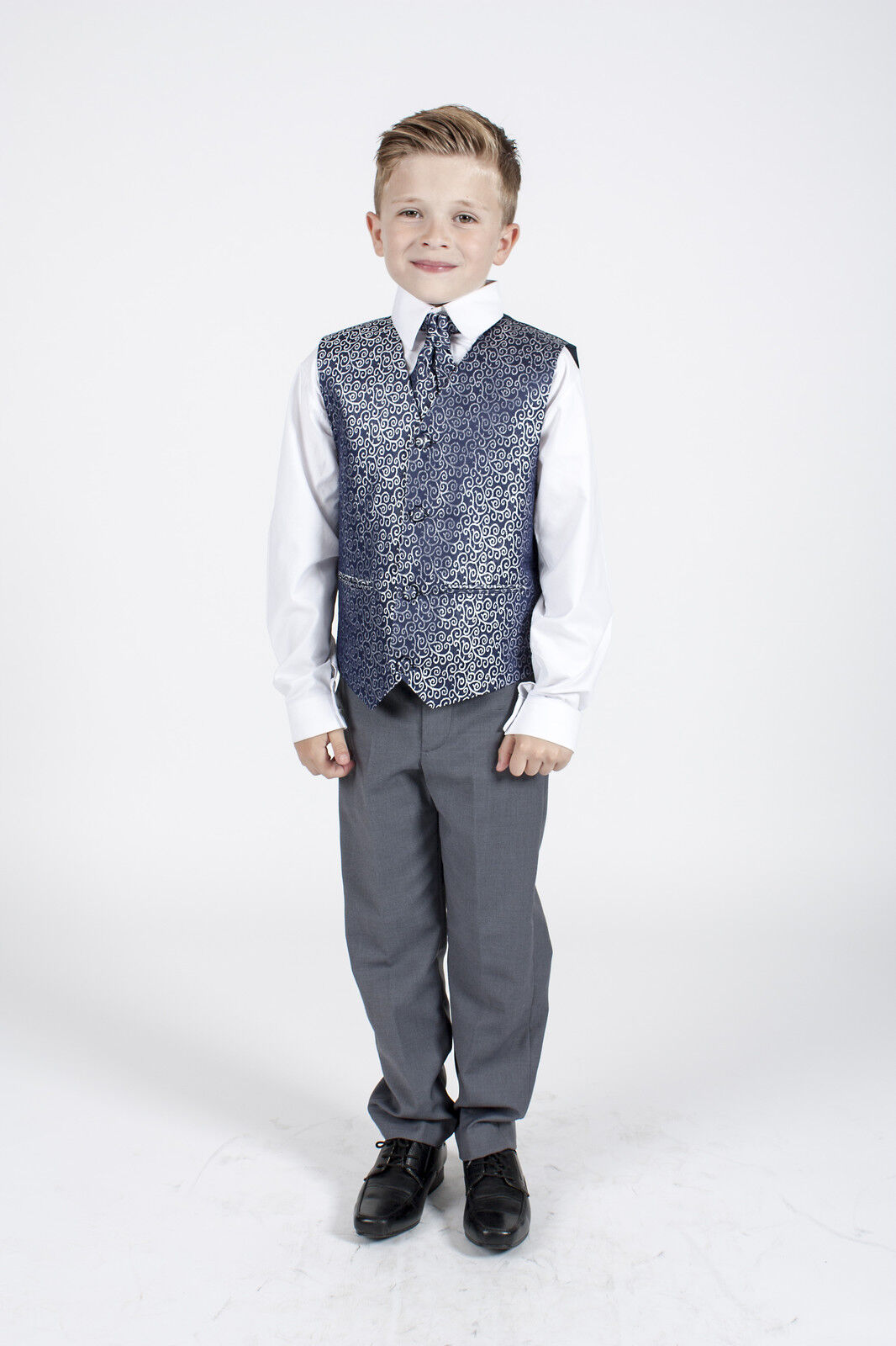 Vesta, košile, kalhoty kravata - chlapecký společenský komplet 7 let