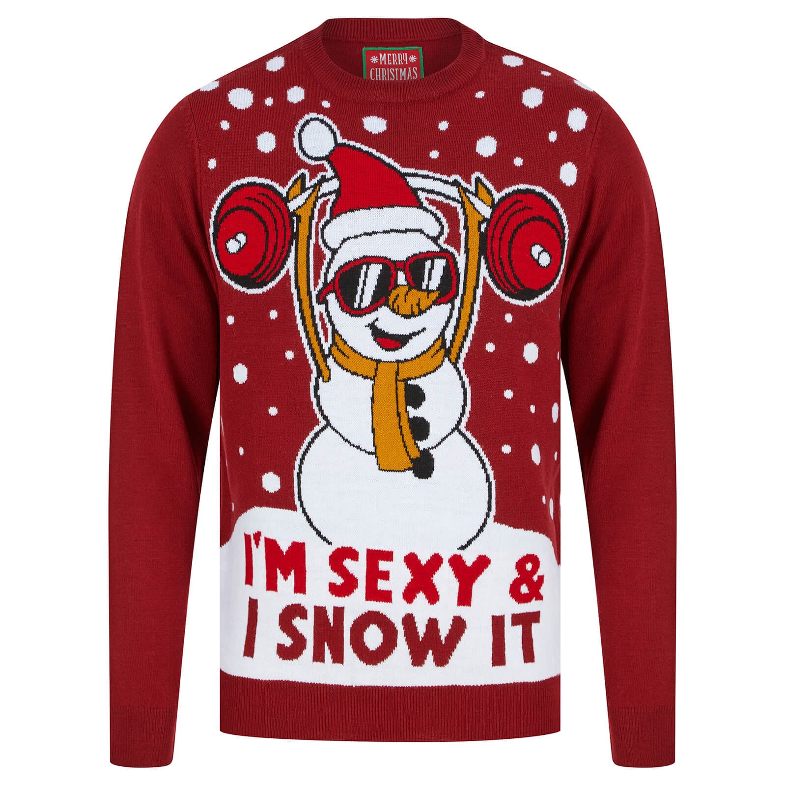 Sexy sněhulák pánský svetr vínový