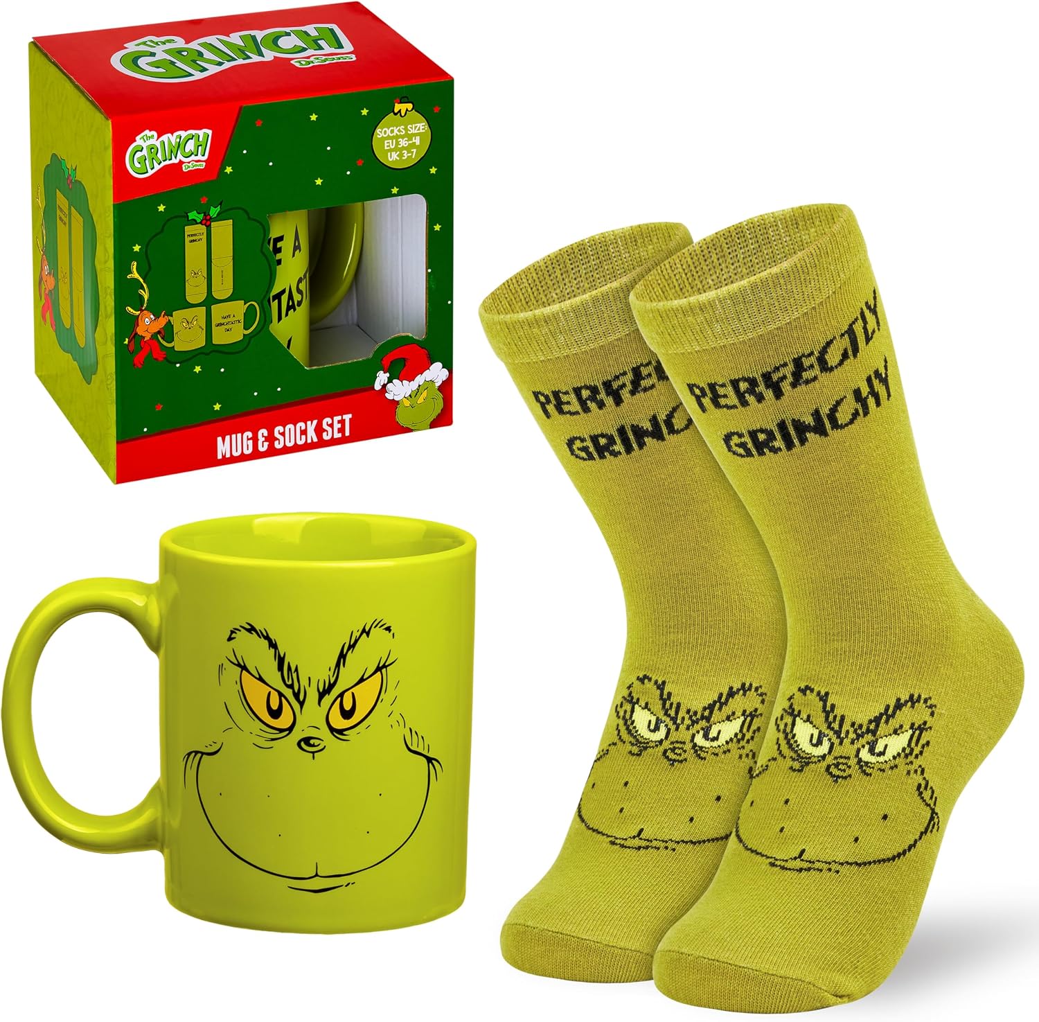 Grinch Dárkový set – Hrnek a ponožky